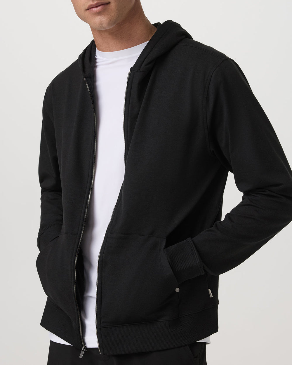 Coronado Full Zip Hoodie 2.0 Men's Black Heather Jacket | Vuori US