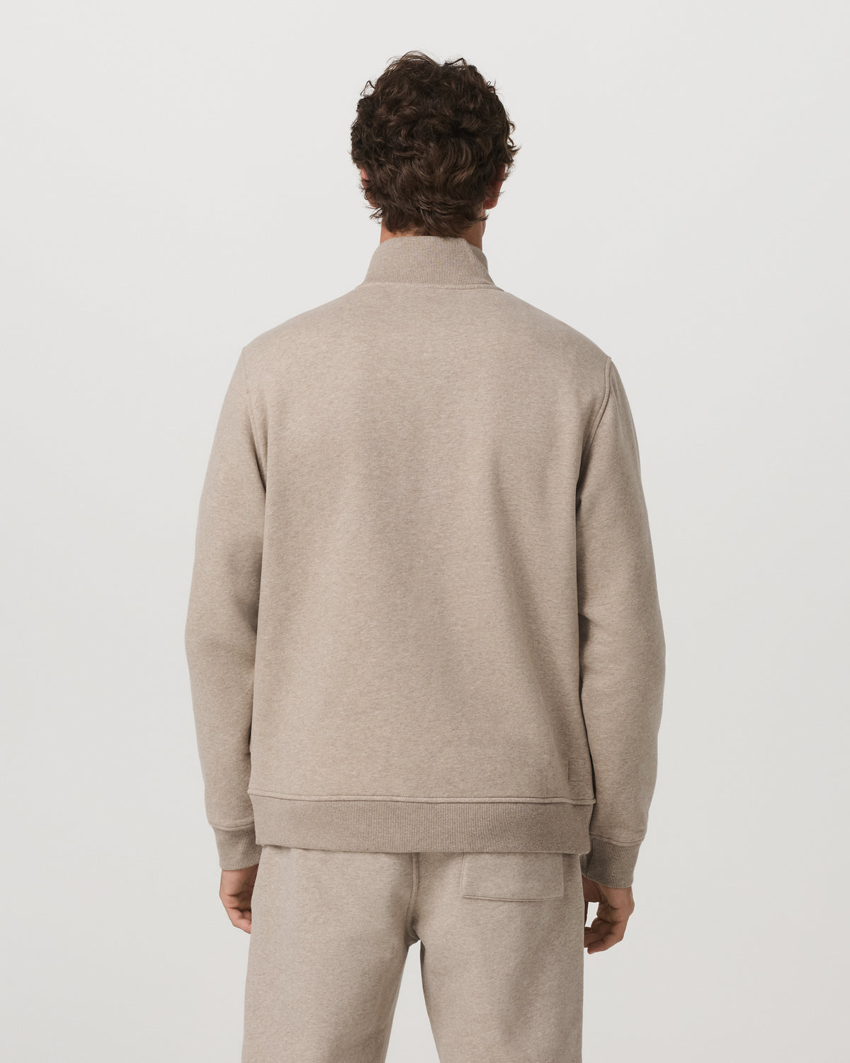 Seaside Half Zip Men's Acorn Heather Fleece Pullover | Vuori Clothing