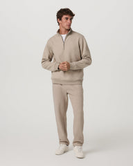 Seaside Half Zip Men's Acorn Heather Fleece Pullover | Vuori Clothing