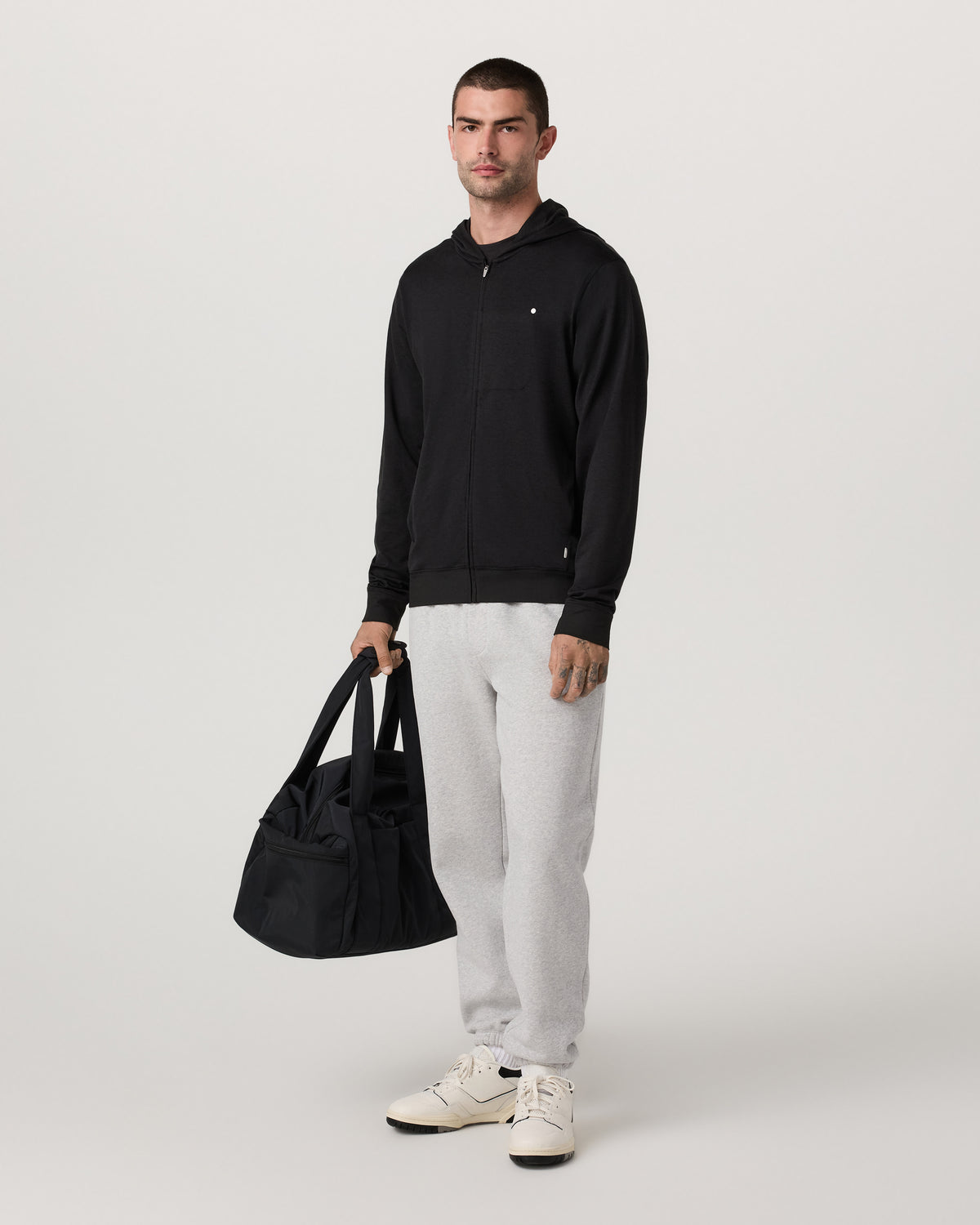 Ponto Full Zip Hoodie Men's Black Heather Hoodie | Vuori Sale