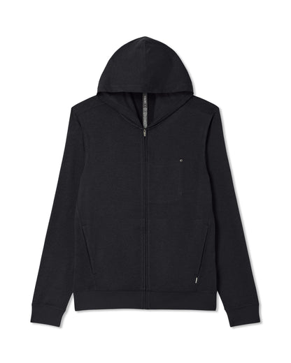 Ponto Full Zip Hoodie Men's Black Heather Hoodie | Vuori Sale
