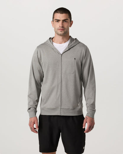 Ponto Full Zip Hoodie Men's Driftwood Heather Hoodie | Vuori Online