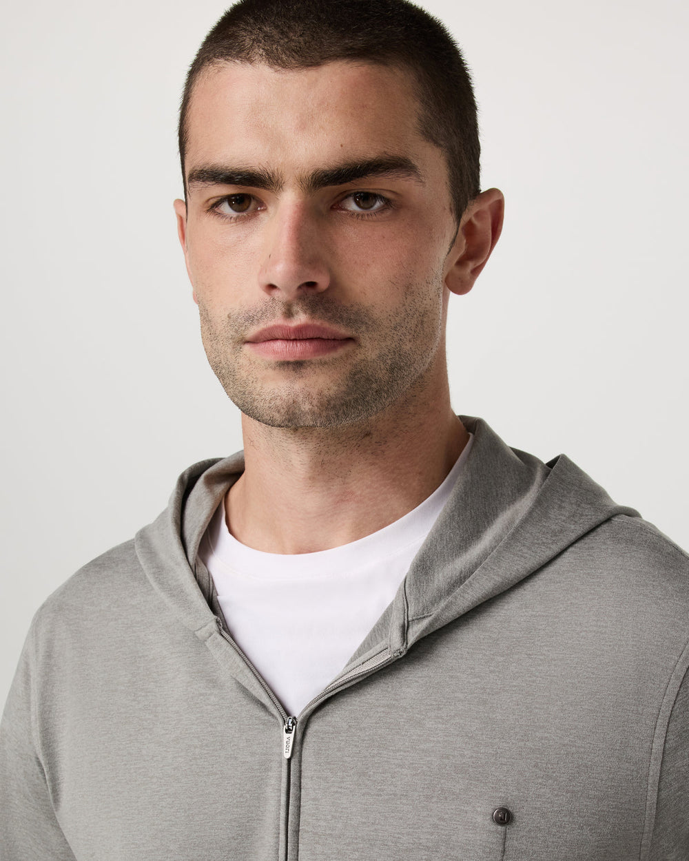 Ponto Full Zip Hoodie Men's Driftwood Heather Hoodie | Vuori Online