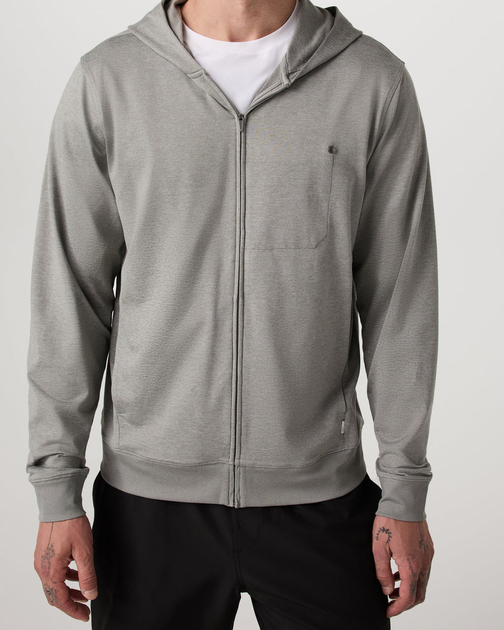 Ponto Full Zip Hoodie Men's Driftwood Heather Hoodie | Vuori Online