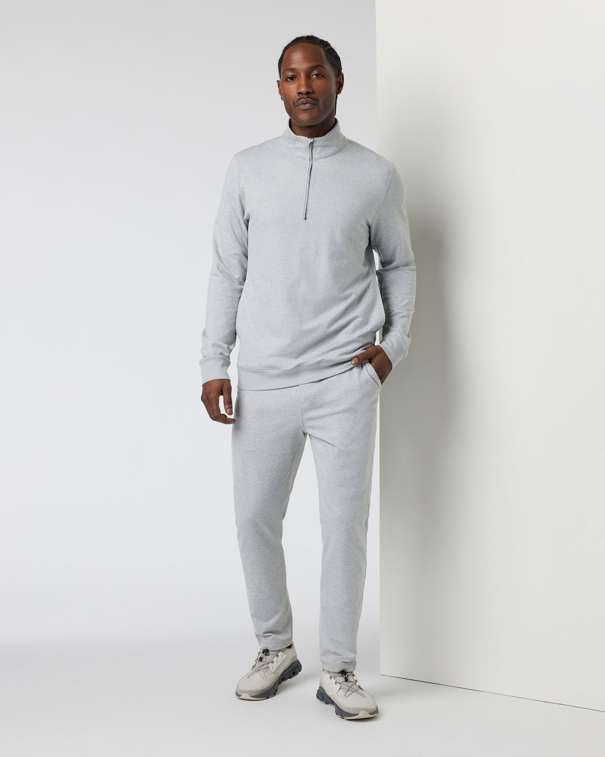 Coronado Half Zip Men's Light Grey Sweatshirt | Vuori On sale