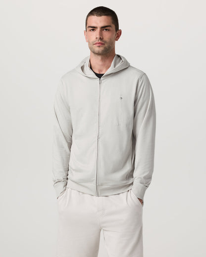 Ponto Full Zip Hoodie Men's Salt Heather Hoodie | Vuori For sale