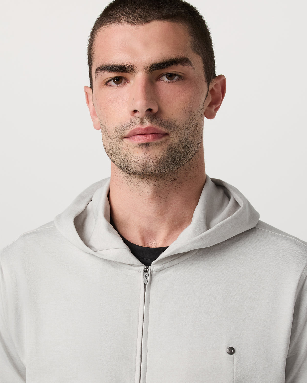Ponto Full Zip Hoodie Men's Salt Heather Hoodie | Vuori For sale