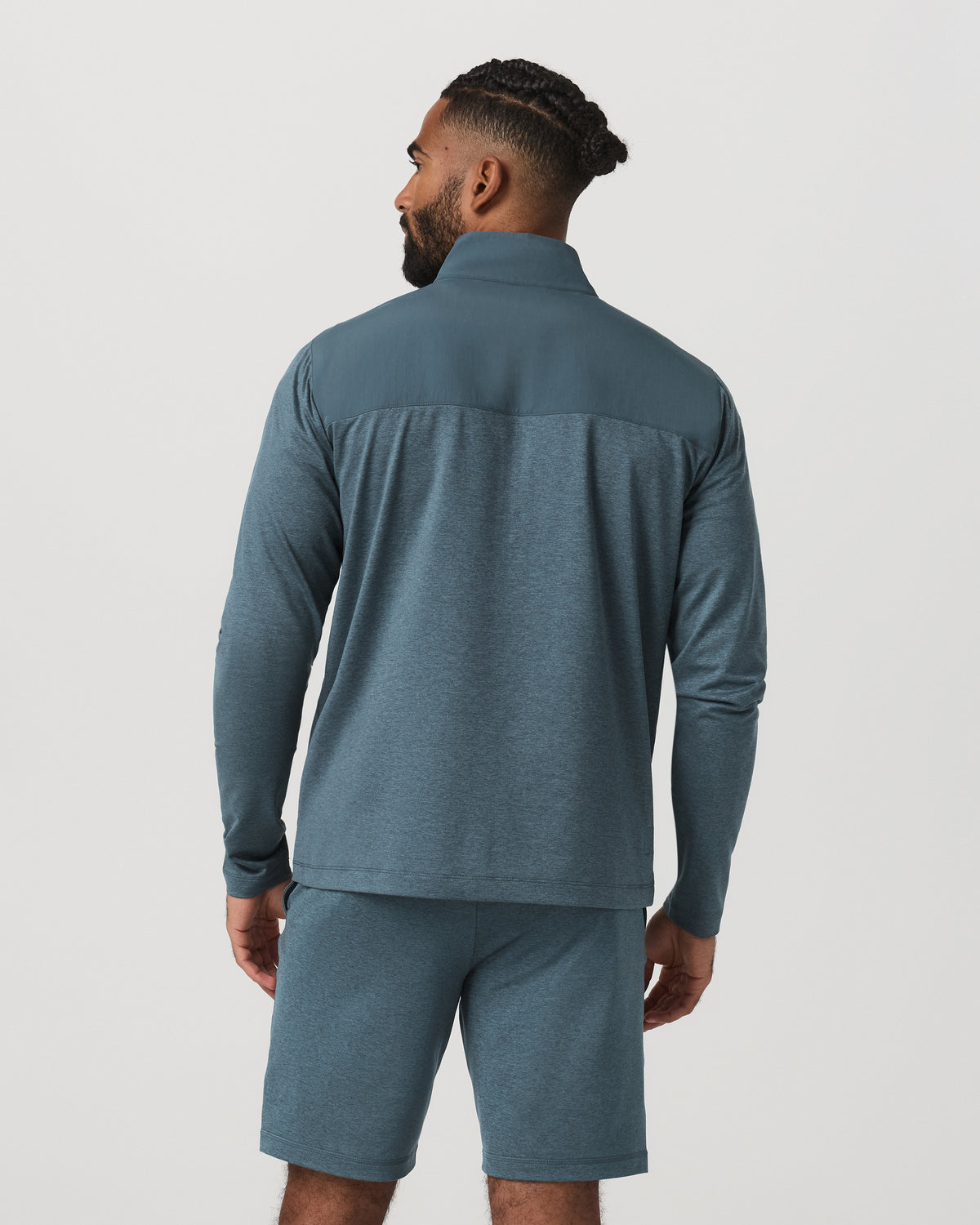 Sunday Element Half Zip Men's Blue Sea Heather Layer | Vuori US