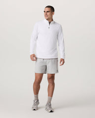 Ponto 1/2 Zip Mock Neck Men's White Mock Neck Top | Vuori Clothing