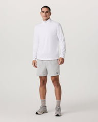 Ponto 1/2 Zip Mock Neck Men's White Mock Neck Top | Vuori Clothing