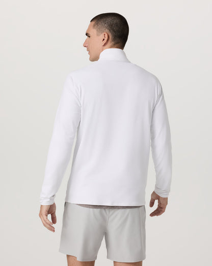 Ponto 1/2 Zip Mock Neck Men's White Mock Neck Top | Vuori Clothing