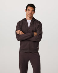 Ponto Full Zip Hoodie Men's Sangria Heather Hoodie | Vuori