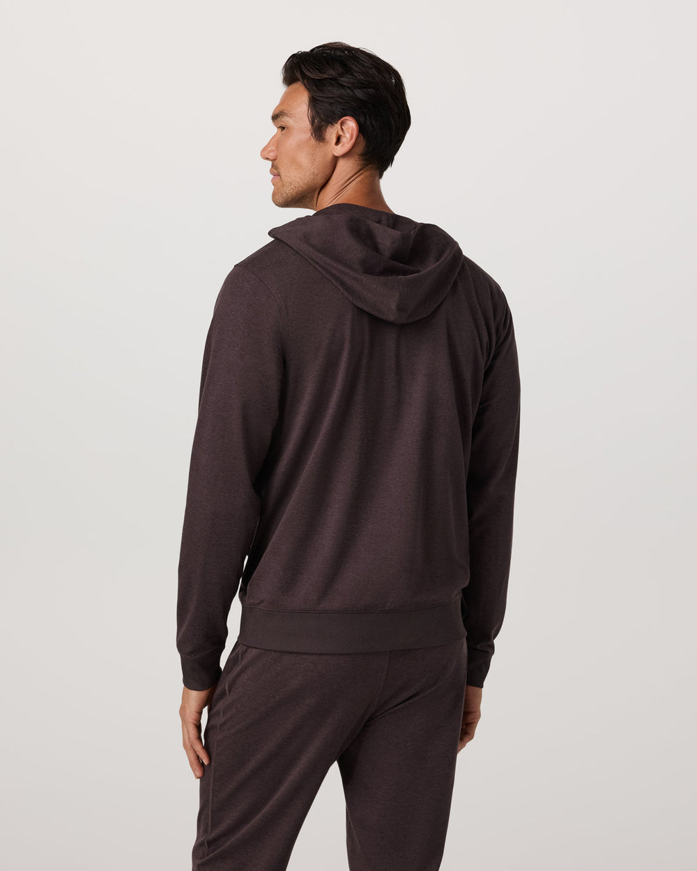 Ponto Full Zip Hoodie Men's Sangria Heather Hoodie | Vuori