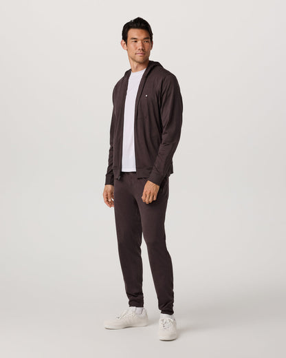 Ponto Full Zip Hoodie Men's Sangria Heather Hoodie | Vuori