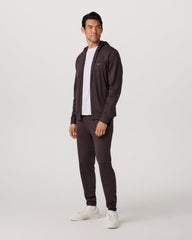 Ponto Full Zip Hoodie Men's Sangria Heather Hoodie | Vuori