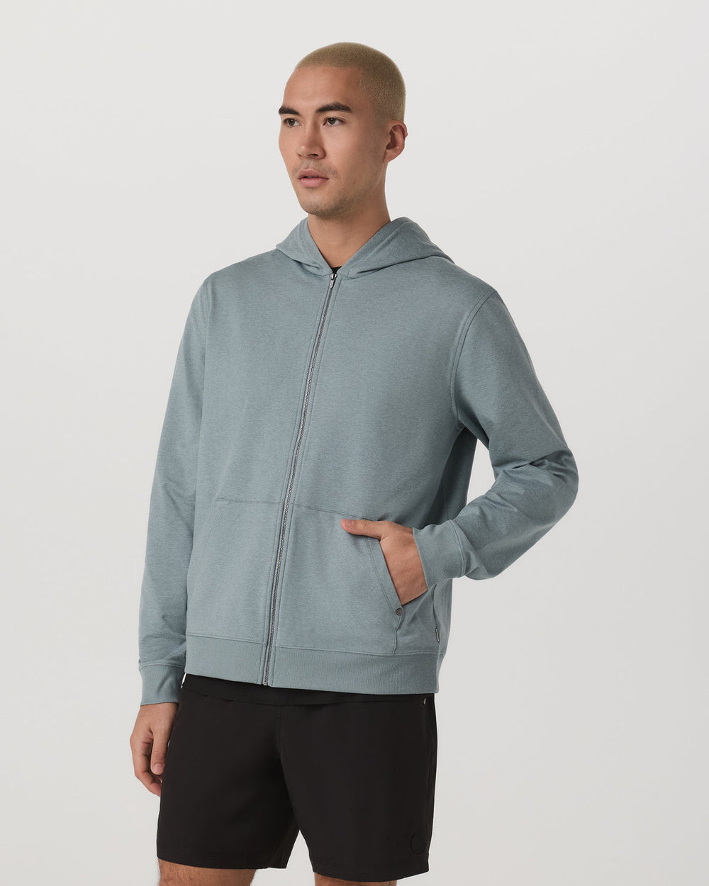 Coronado Full Zip Hoodie 2.0 Misty Blue Heather Jacket | Vuori Sale