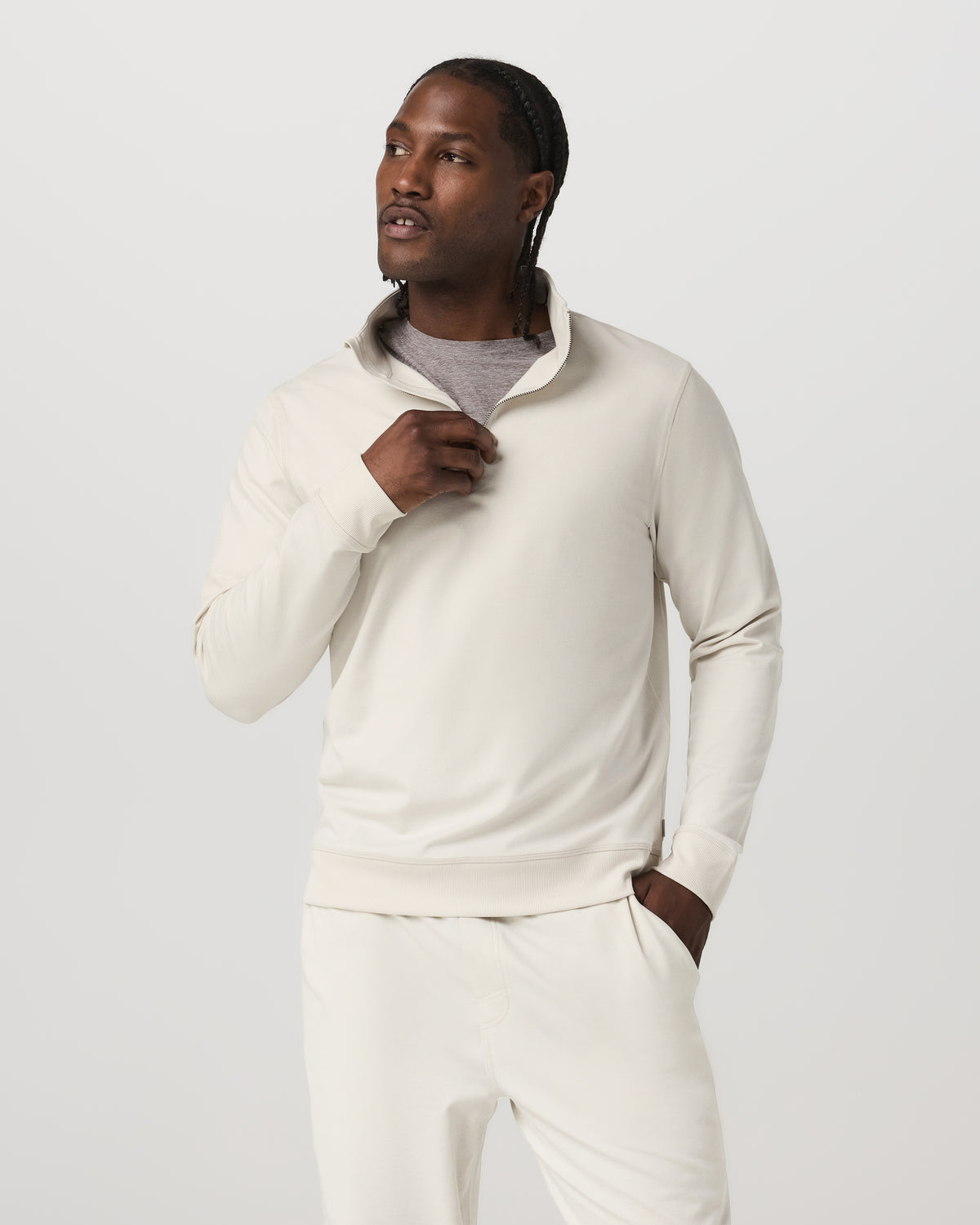Coronado Half Zip Men's Ivory Heather Pullover | Vuori On sale