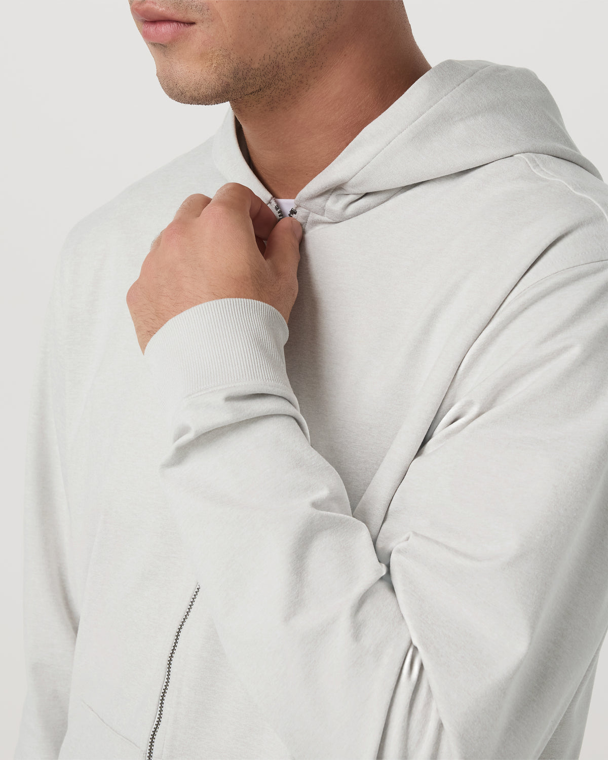 Coronado Full Zip Hoodie 2.0 Men's Salt Heather Jacket | Vuori Clothing