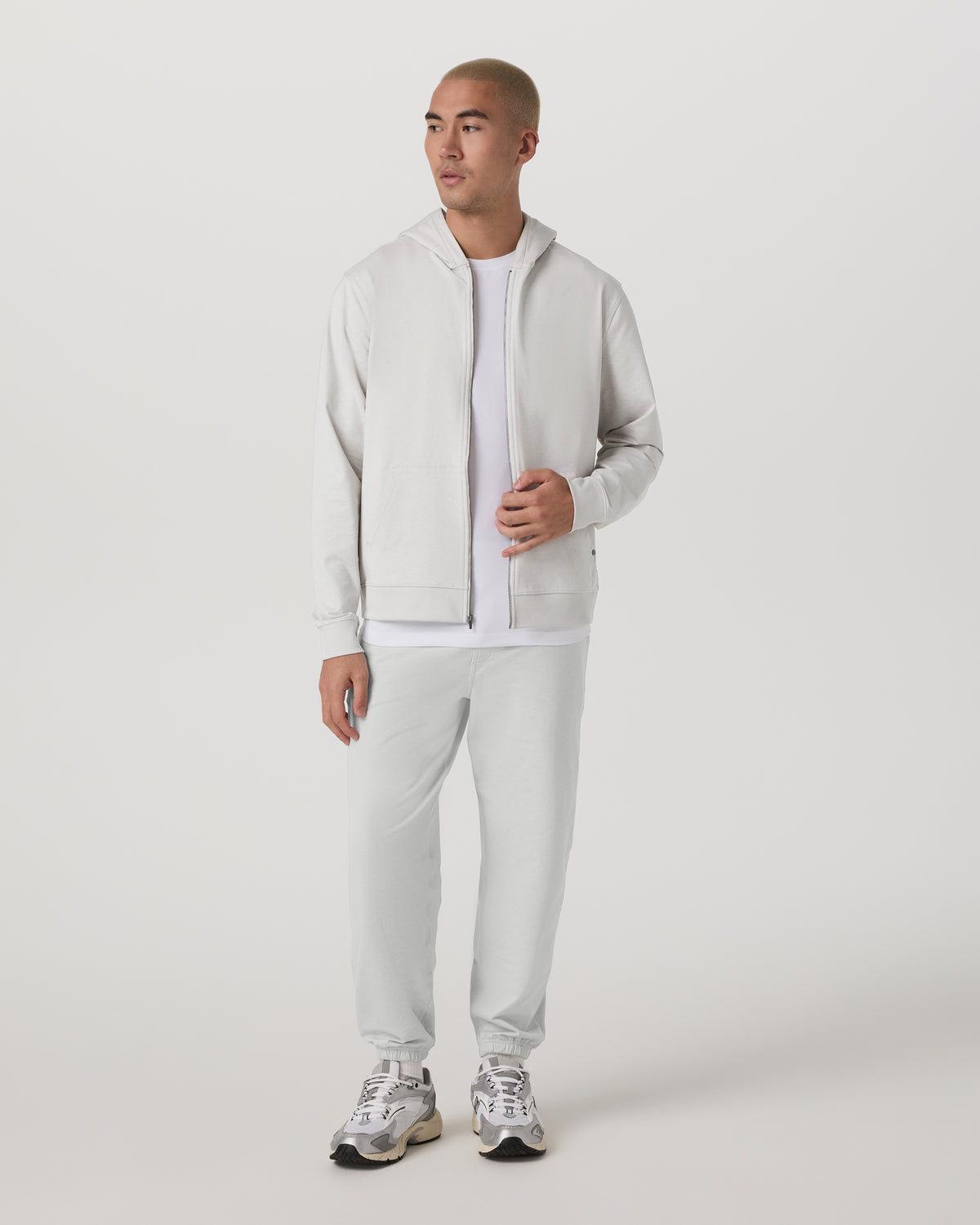 Coronado Full Zip Hoodie 2.0 Men's Salt Heather Jacket | Vuori Clothing