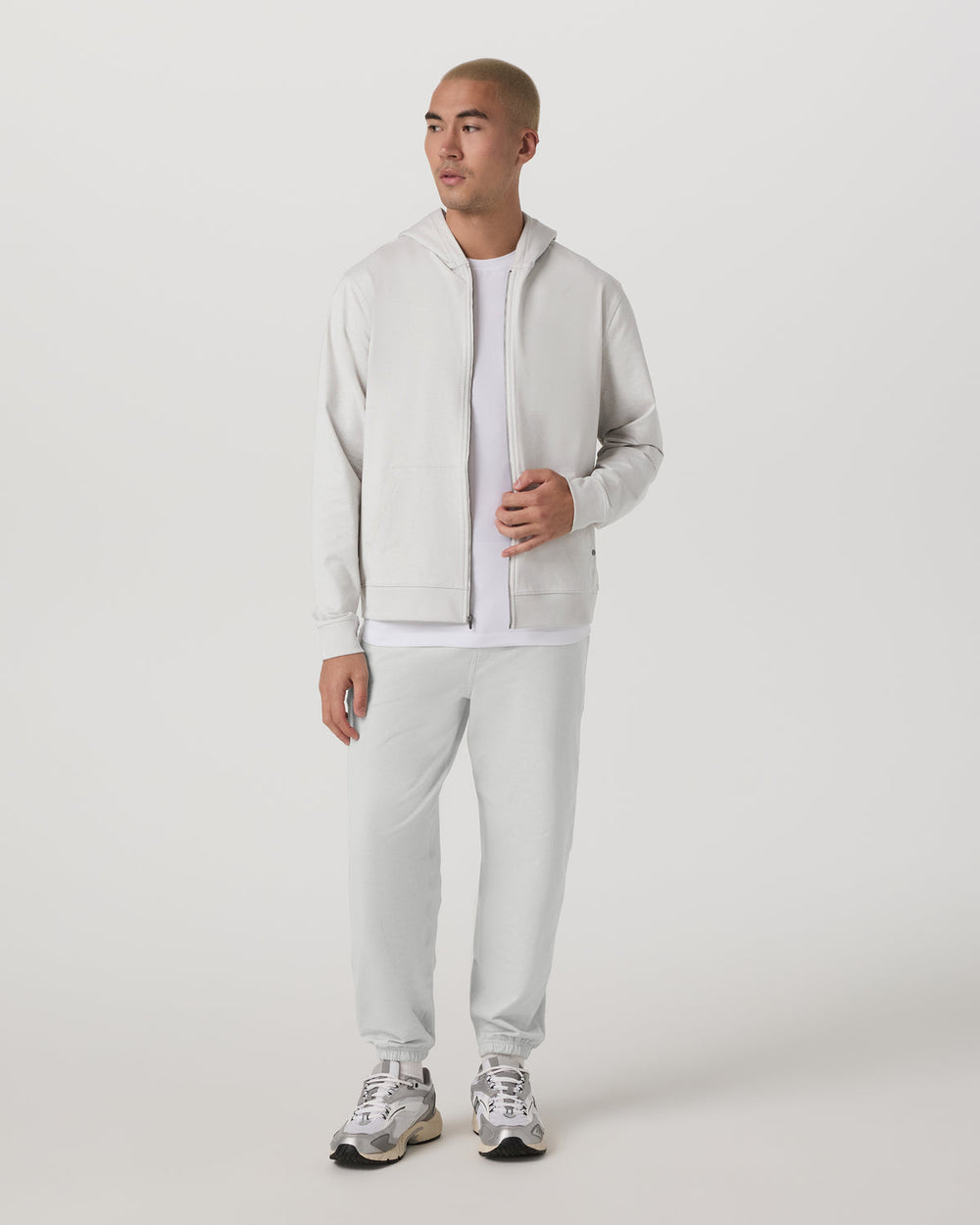 Coronado Full Zip Hoodie 2.0 Men's Salt Heather Jacket | Vuori Clothing