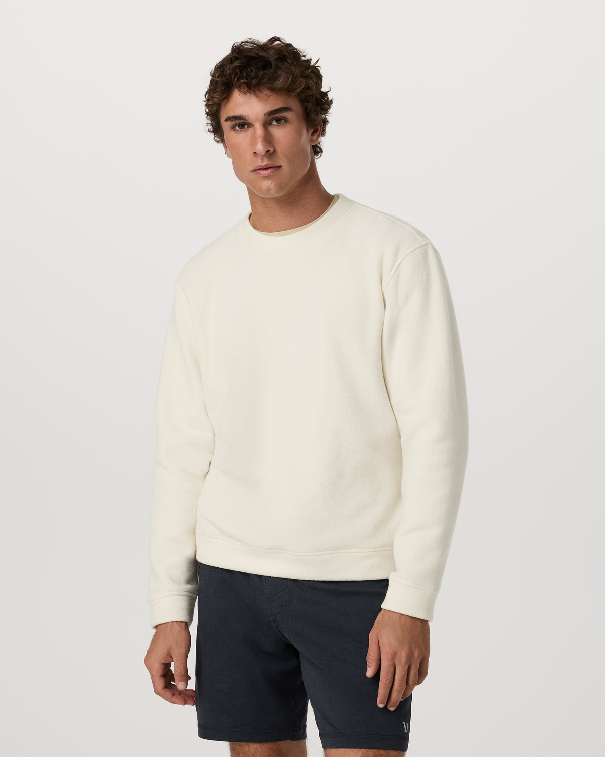 Beach Fleece Crew Men's Bone Heather Crewneck | Vuori