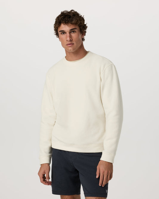 Beach Fleece Crew Men's Bone Heather Crewneck | Vuori