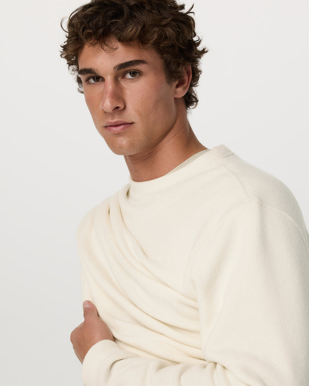 Beach Fleece Crew Men's Bone Heather Crewneck | Vuori