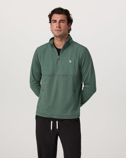 Sunday Element 1/2 Zip Agate Green Heather Pullover | Vuori On sale