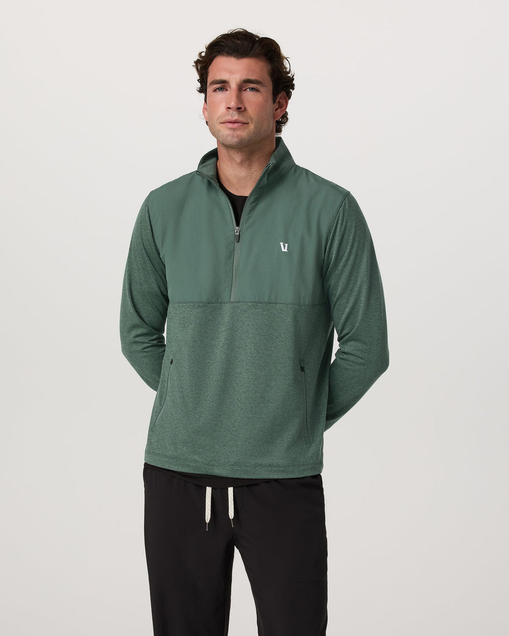 Sunday Element 1/2 Zip Agate Green Heather Pullover | Vuori On sale