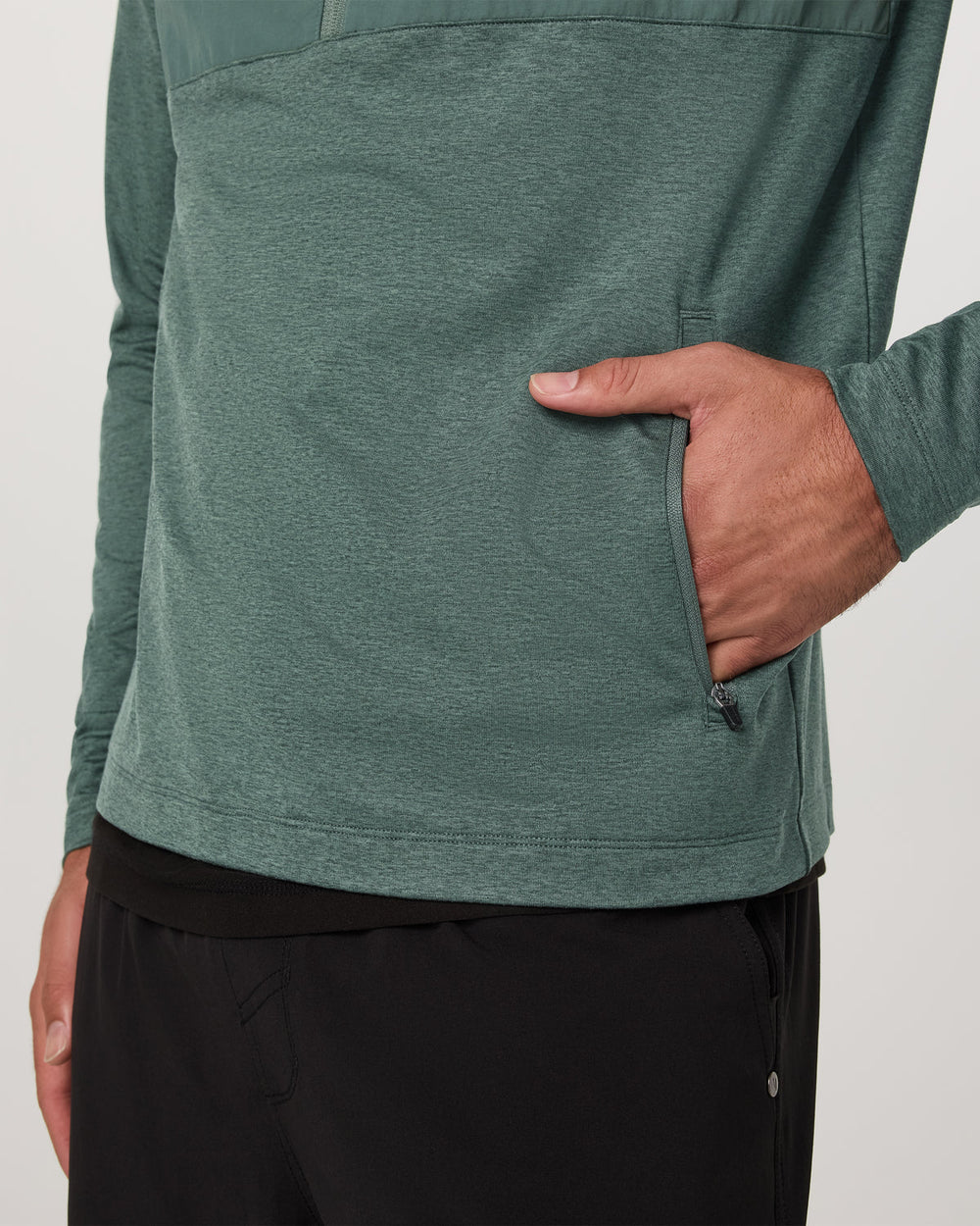 Sunday Element 1/2 Zip Agate Green Heather Pullover | Vuori On sale