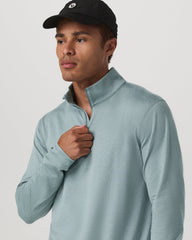 Ponto Half Zip Mock Neck Men's Misty Blue Heather Layer | Vuori Online