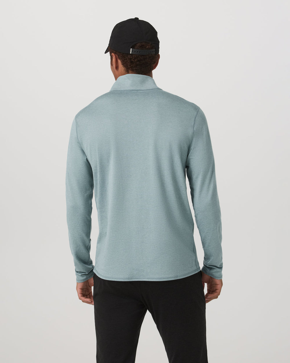Ponto Half Zip Mock Neck Men's Misty Blue Heather Layer | Vuori Online