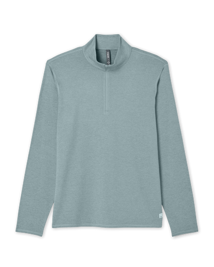Ponto Half Zip Mock Neck Men's Misty Blue Heather Layer | Vuori Online