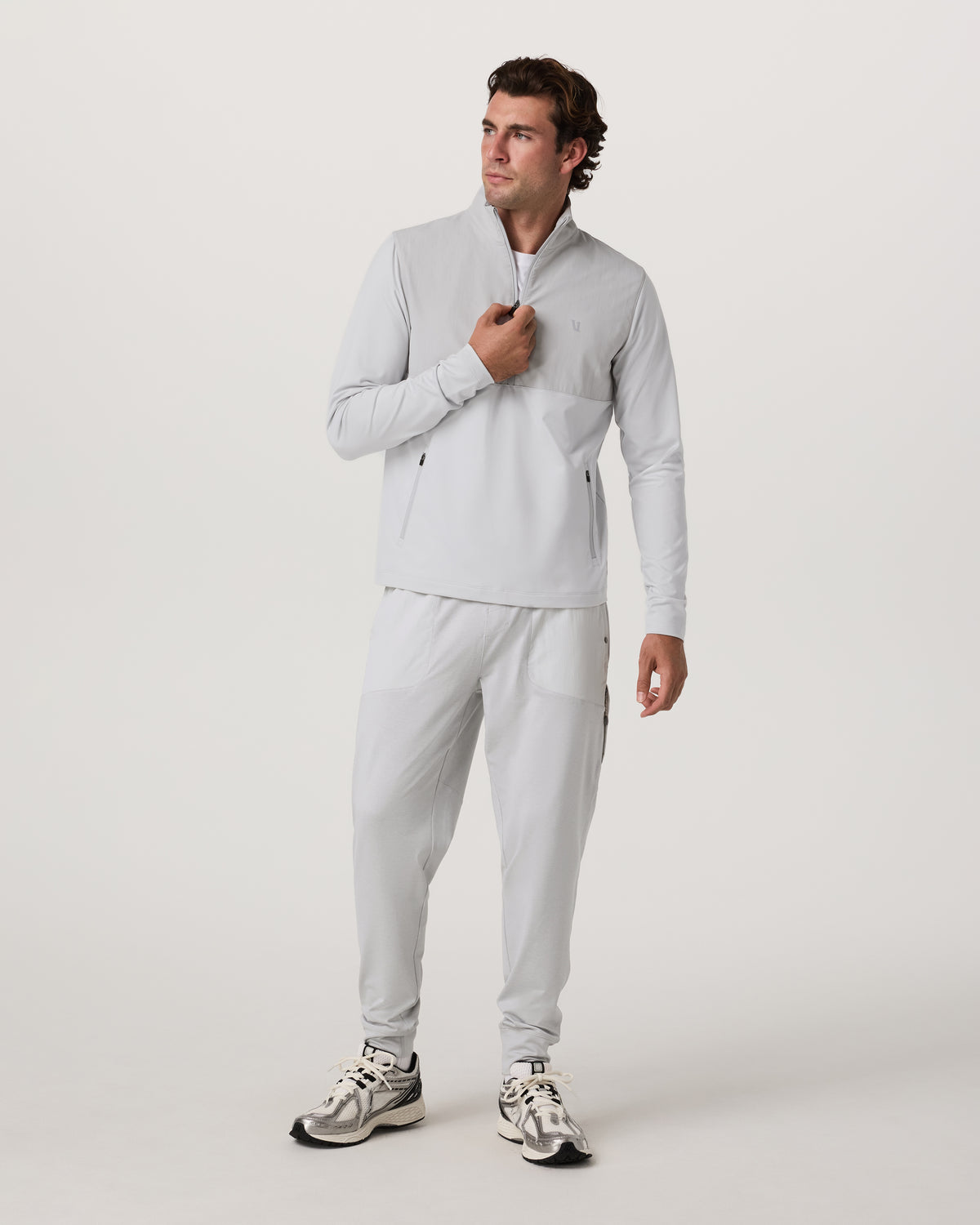 Sunday Element 1/2 Zip Men's Frost Grey Pullover | Vuori US