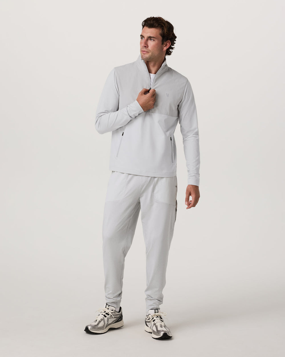 Sunday Element 1/2 Zip Men's Frost Grey Pullover | Vuori US