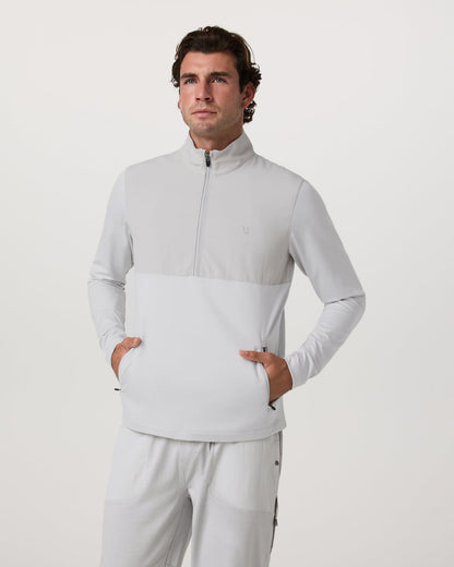 Sunday Element 1/2 Zip Men's Frost Grey Pullover | Vuori US