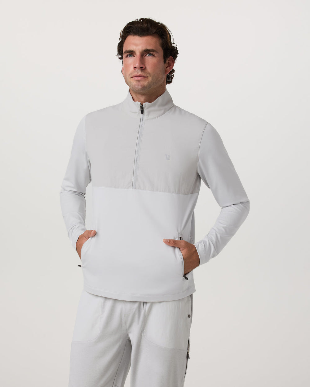 Sunday Element 1/2 Zip Men's Frost Grey Pullover | Vuori US