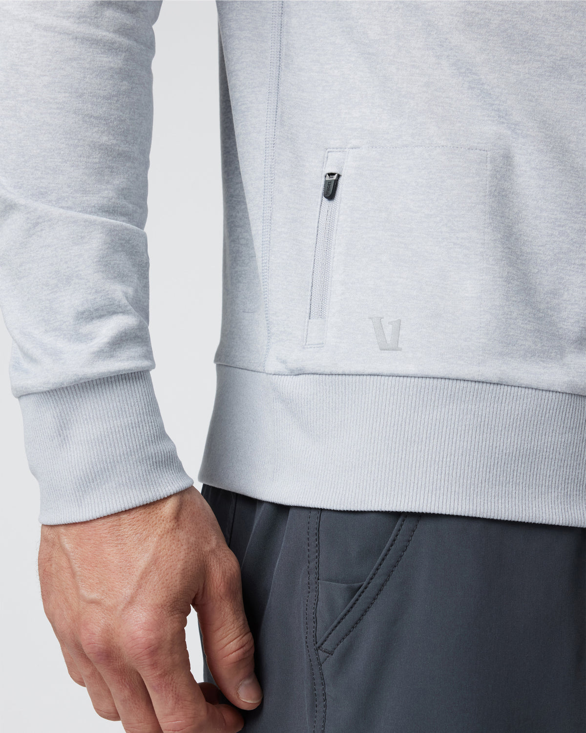 Ponto Performance Crew Men's Platinum White Pullover | Vuori Discount