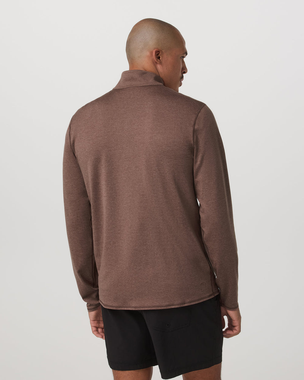 Ponto Half Zip Mock Neck Men's Sable Heather Layer | Vuori Sale