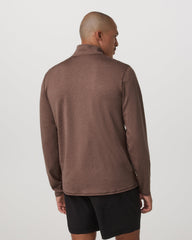 Ponto Half Zip Mock Neck Men's Sable Heather Layer | Vuori Sale