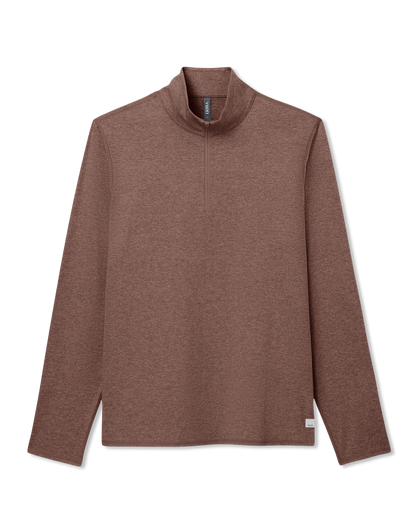 Ponto Half Zip Mock Neck Men's Sable Heather Layer | Vuori Sale