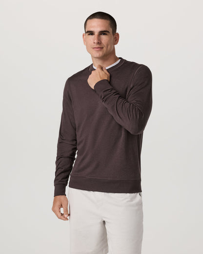 Ponto Performance Crew Men's Sangria Heather Crew Neck | Vuori For sale