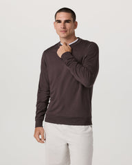 Ponto Performance Crew Men's Sangria Heather Crew Neck | Vuori For sale