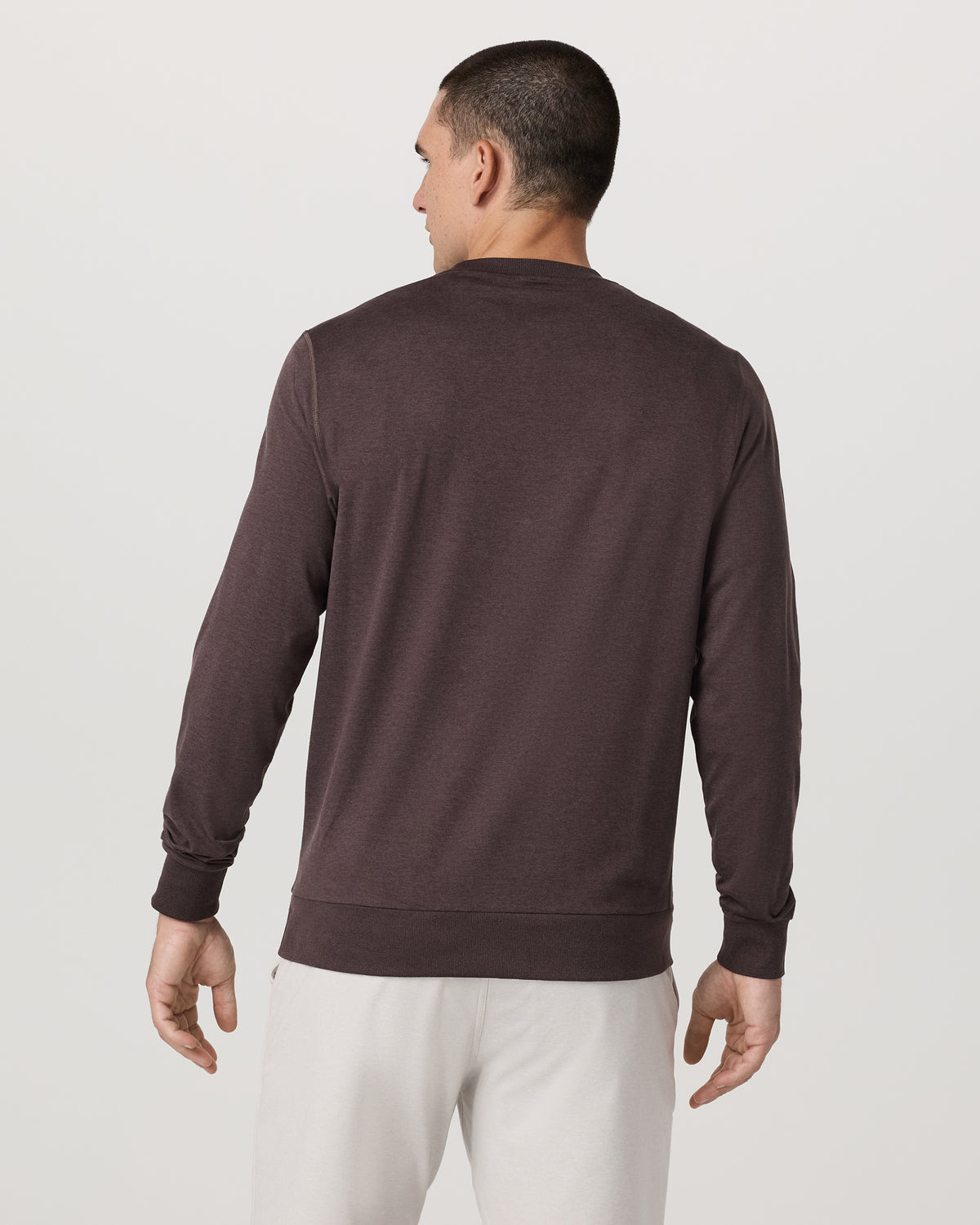 Ponto Performance Crew Men's Sangria Heather Crew Neck | Vuori For sale