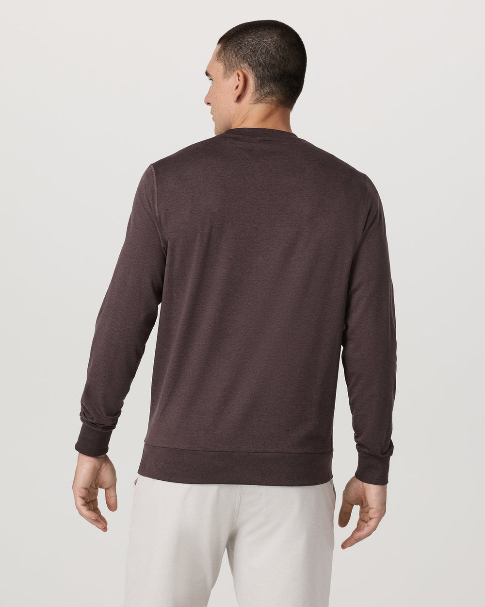 Ponto Performance Crew Men's Sangria Heather Crew Neck | Vuori For sale