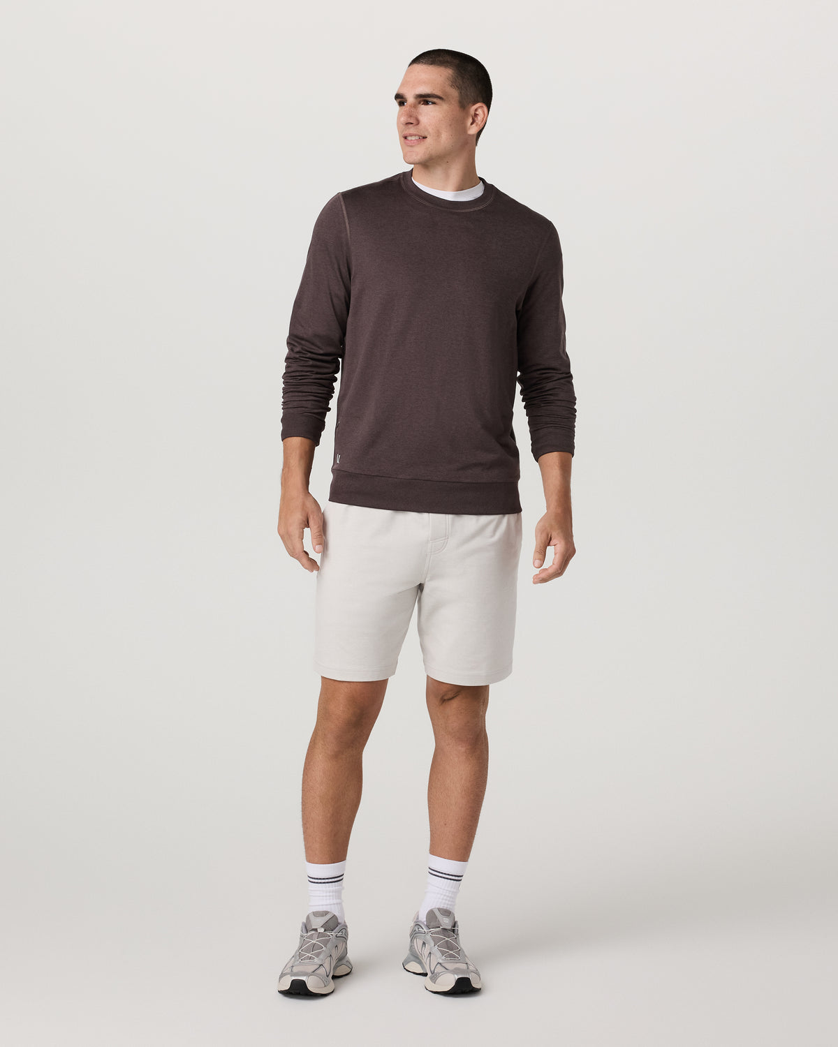 Ponto Performance Crew Men's Sangria Heather Crew Neck | Vuori For sale