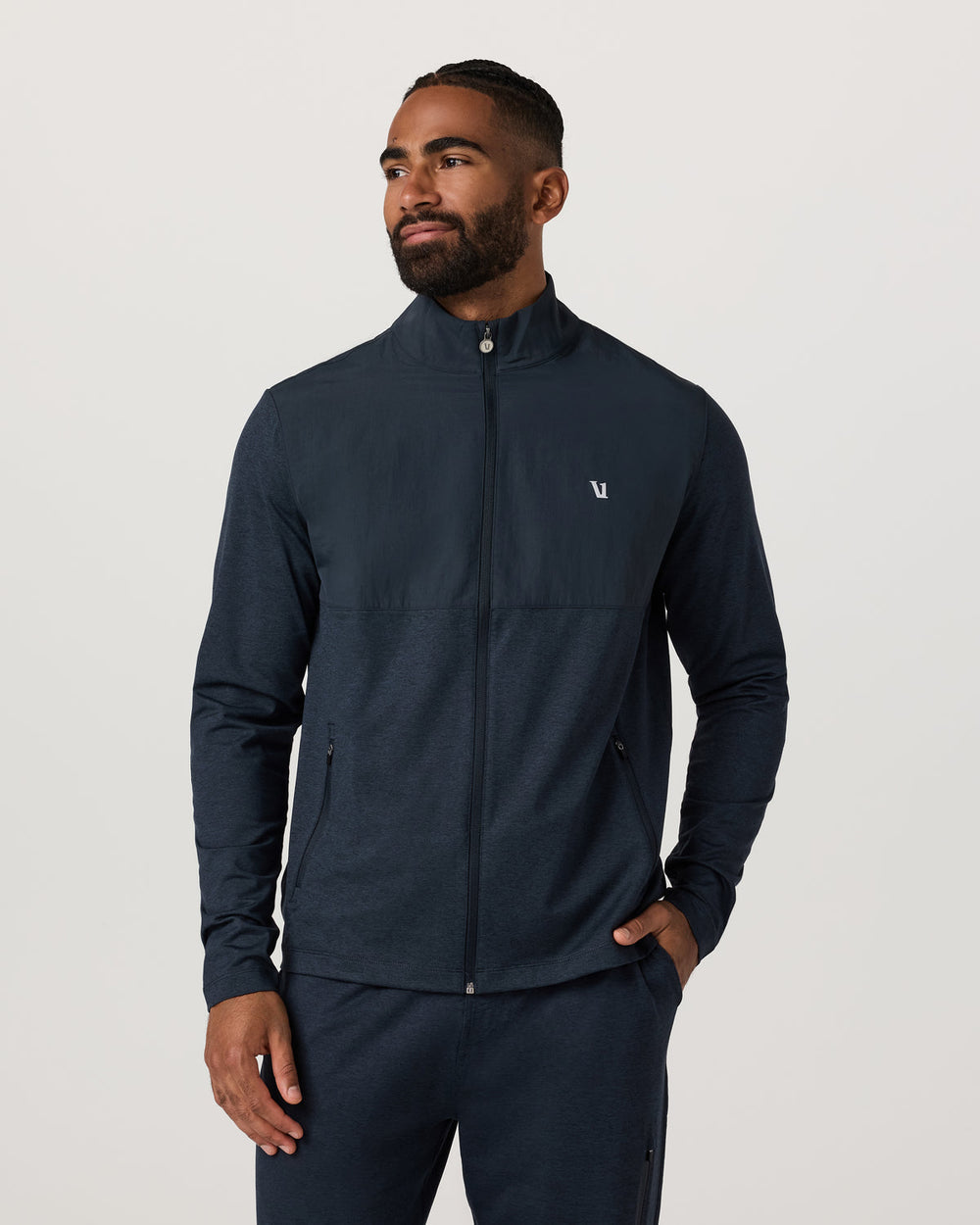 Sunday Element Track Jacket Men's Ink Heather Jacket | Vuori Online