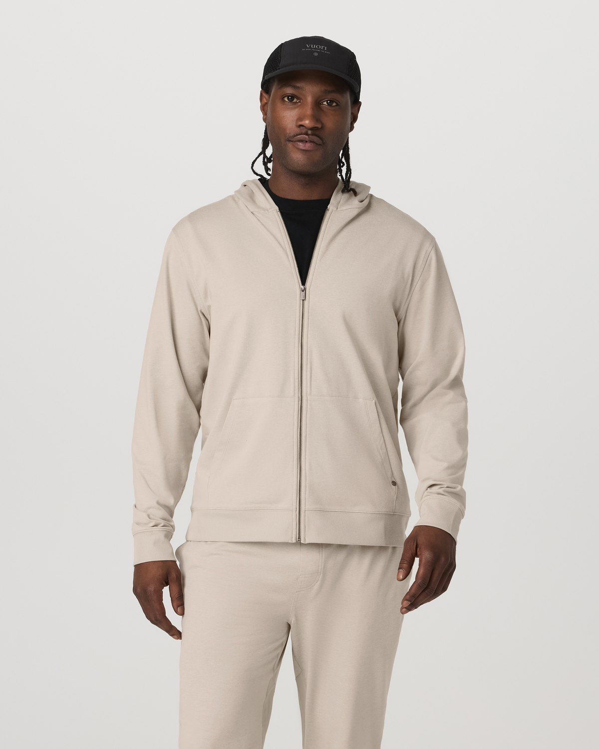 Men's Coronado Full Zip Hoodie 2.0 Limestone Heather | Vuori Outlet