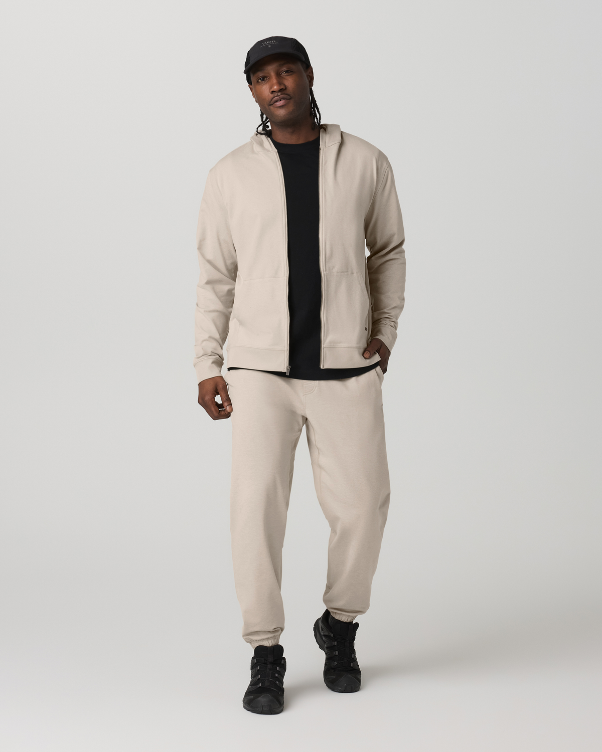 Men's Coronado Full Zip Hoodie 2.0 Limestone Heather | Vuori Outlet