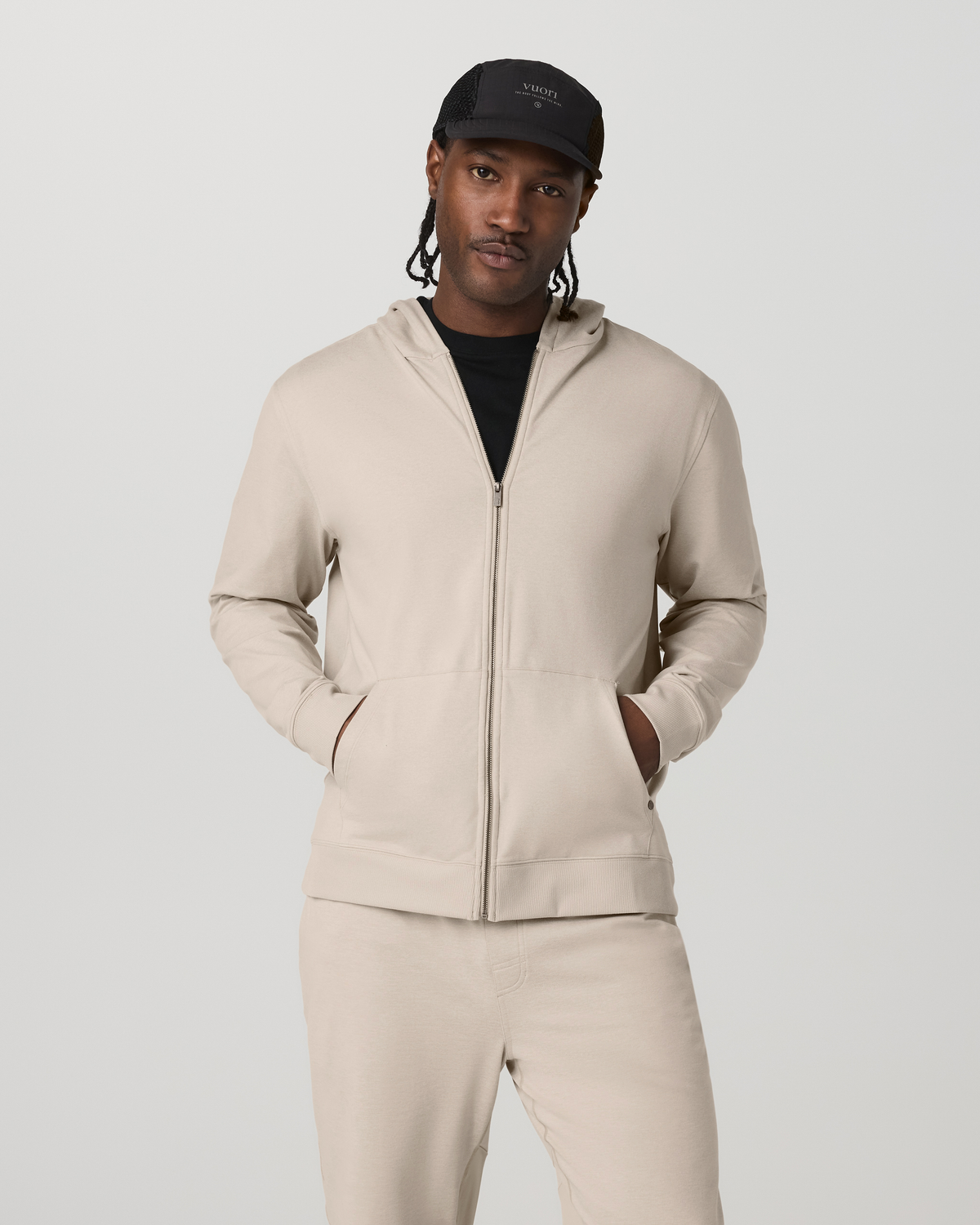 Men's Coronado Full Zip Hoodie 2.0 Limestone Heather | Vuori Outlet